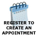Register to create an appointment